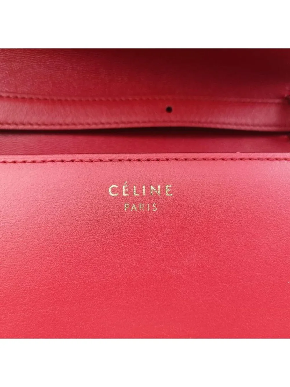 Celine Classic Box Red Leather Shoulder